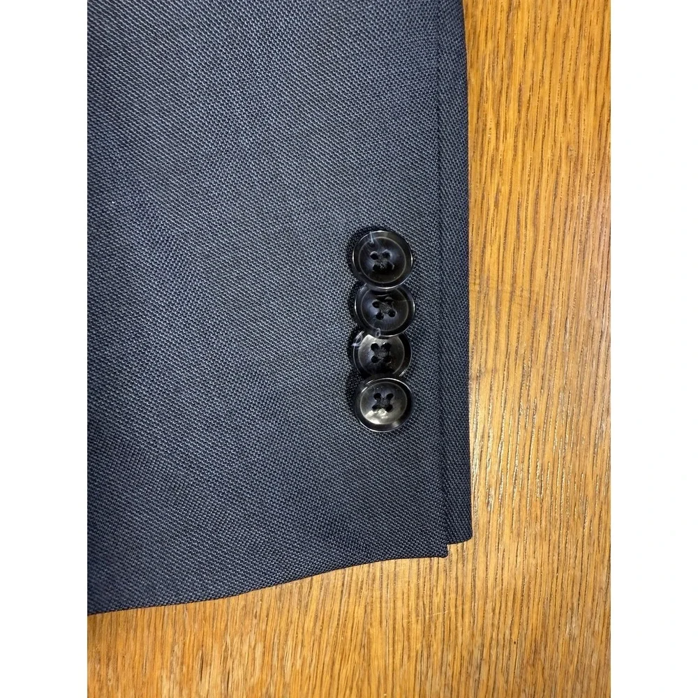 Indochino‎ Wool Blazer Mens 44L Blue Two Button Tailored Fit Sport Coat NWT
